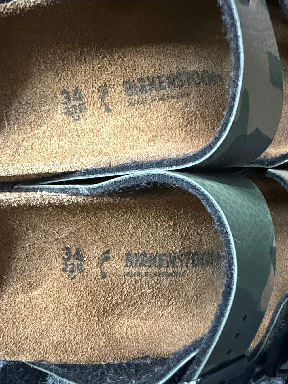 Kids Birkenstock Camo Double-Buckle Slide Sandals - Green